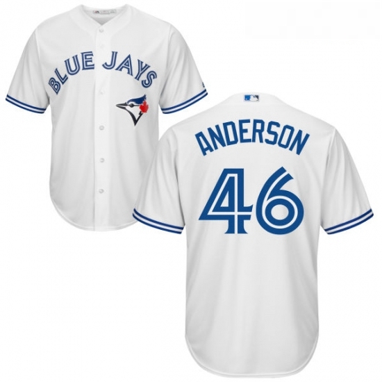 Youth Majestic Toronto Blue Jays 46 Brett Anderson Replica White Home MLB Jersey Youth Majestic Toronto Blue Jays 46 Brett Anderson Replica White Home MLB Jersey