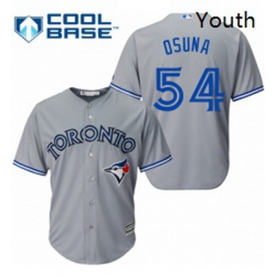 Youth Majestic Toronto Blue Jays 54 Roberto Osuna Replica Grey Road MLB Jersey Youth Majestic Toronto Blue Jays 54 Roberto Osuna Replica Grey Road MLB Jersey