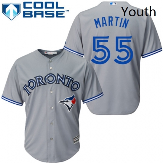 Youth Majestic Toronto Blue Jays 55 Russell Martin Authentic Grey Road MLB Jersey Youth Majestic Toronto Blue Jays 55 Russell Martin Authentic Grey Road MLB Jersey