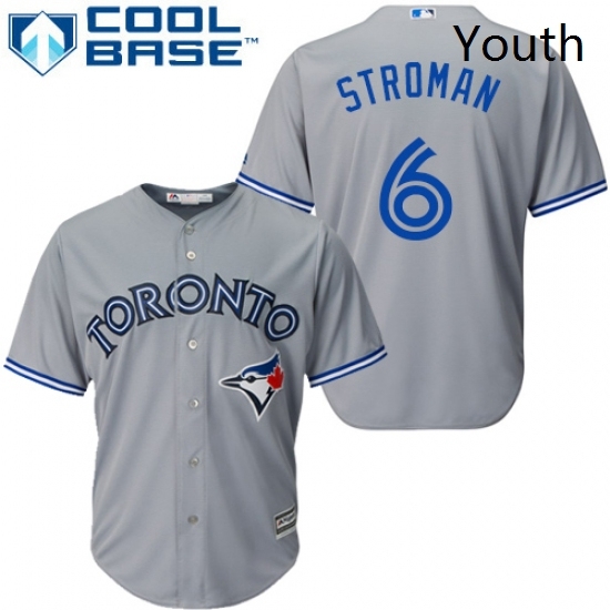 Youth Majestic Toronto Blue Jays 6 Marcus Stroman Authentic Grey Road MLB Jersey Youth Majestic Toronto Blue Jays 6 Marcus Stroman Authentic Grey Road MLB Jersey