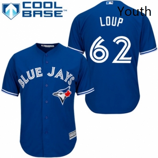 Youth Majestic Toronto Blue Jays 62 Aaron Loup Replica Blue Alternate MLB Jersey Youth Majestic Toronto Blue Jays 62 Aaron Loup Replica Blue Alternate MLB Jersey