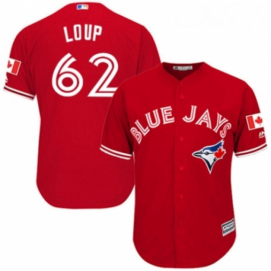Youth Majestic Toronto Blue Jays 62 Aaron Loup Replica Scarlet Alternate MLB Jersey Youth Majestic Toronto Blue Jays 62 Aaron Loup Replica Scarlet Alternate MLB Jersey