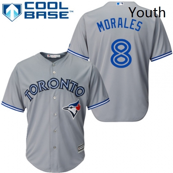 Youth Majestic Toronto Blue Jays 8 Kendrys Morales Authentic Grey Road MLB Jersey Youth Majestic Toronto Blue Jays 8 Kendrys Morales Authentic Grey Road MLB Jersey