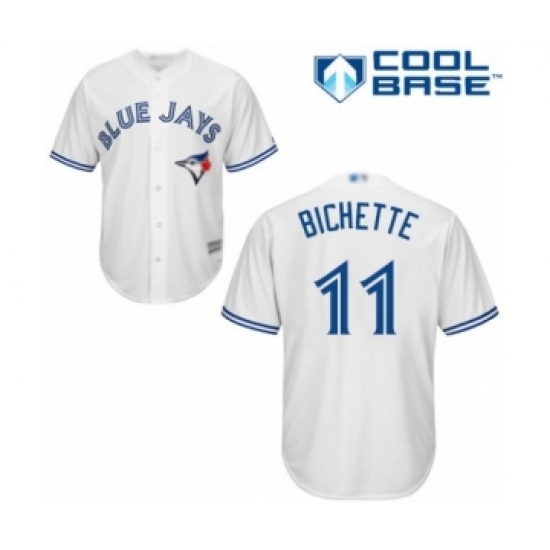 Youth Toronto Blue Jays #11 Bo Bichette Authentic White Home Baseball Player Jersey Youth Toronto Blue Jays #11 Bo Bichette Authentic White Home Baseball Player Jersey