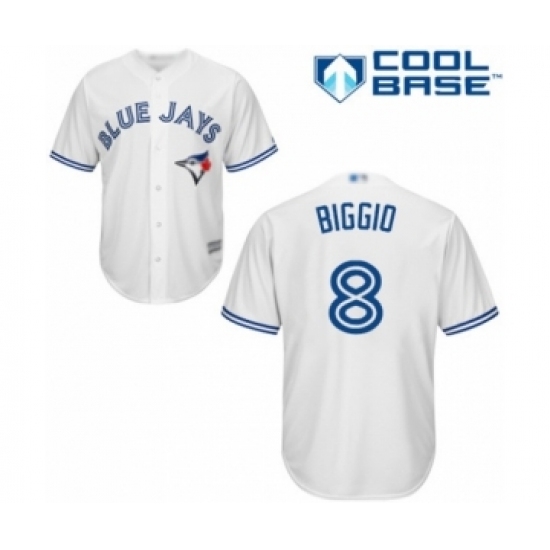 Youth Toronto Blue Jays #8 Cavan Biggio Authentic White Home Baseball Player Jersey Youth Toronto Blue Jays #8 Cavan Biggio Authentic White Home Baseball Player Jersey