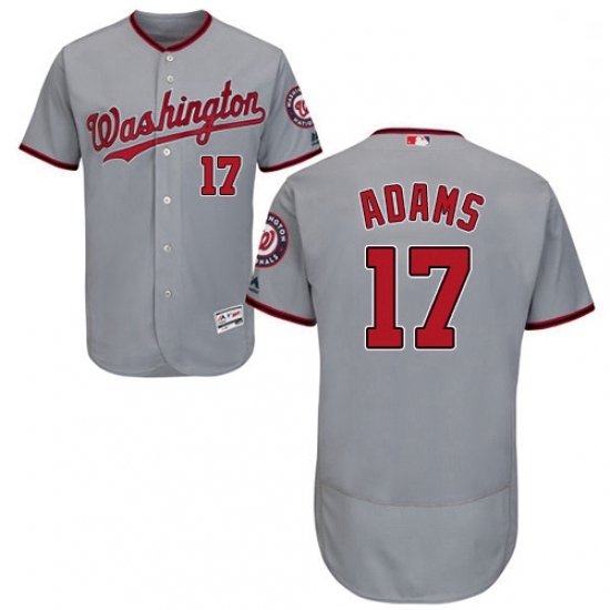 Men Majestic Washington Nationals 17 Matt Adams Grey Road Flex Base MLB Stitched Jersey Men Majestic Washington Nationals 17 Matt Adams Grey Road Flex Base MLB Stitched Jersey