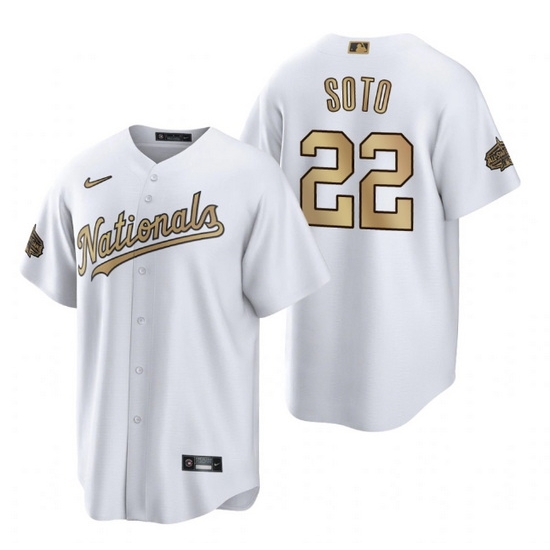 Men Washington Nationals 22 Juan Soto 2022 All Star White Cool Base Stitched Baseball Jersey Men Washington Nationals 22 Juan Soto 2022 All Star White Cool Base Stitched Baseball Jersey