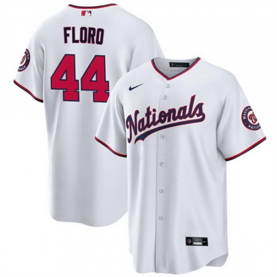 Men Washington Nationals 44 Dylan Floro White Cool Base Stitched Baseball Jersey Men Washington Nationals 44 Dylan Floro White Cool Base Stitched Baseball Jersey