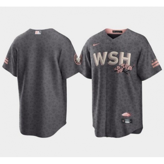 Men Washington Nationals Blank 2022 Grey City Connect Cherry Blossom Cool Base Stitched jersey Men Washington Nationals Blank 2022 Grey City Connect Cherry Blossom Cool Base Stitched jersey
