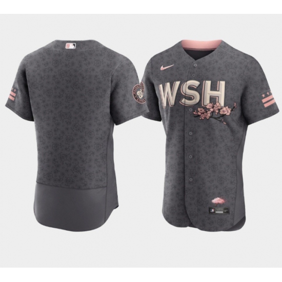 Men Washington Nationals Blank 2022 Grey City Connect Cherry Blossom Flex Base Stitched MLB jersey Men Washington Nationals Blank 2022 Grey City Connect Cherry Blossom Flex Base Stitched MLB jersey