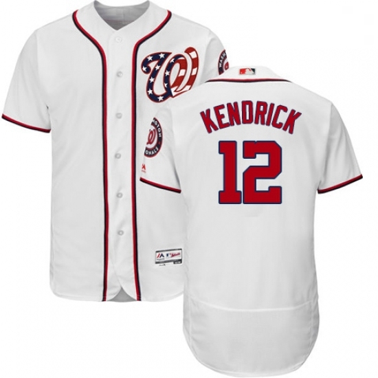 Mens Majestic Washington Nationals 12 Howie Kendrick White Home Flex Base Authentic Collection MLB Jersey Mens Majestic Washington Nationals 12 Howie Kendrick White Home Flex Base Authentic Collection MLB Jersey