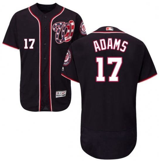 Mens Majestic Washington Nationals 17 Matt Adams Navy Blue Alternate 2 FLex Base MLB Stitched Jersey Mens Majestic Washington Nationals 17 Matt Adams Navy Blue Alternate 2 FLex Base MLB Stitched Jersey