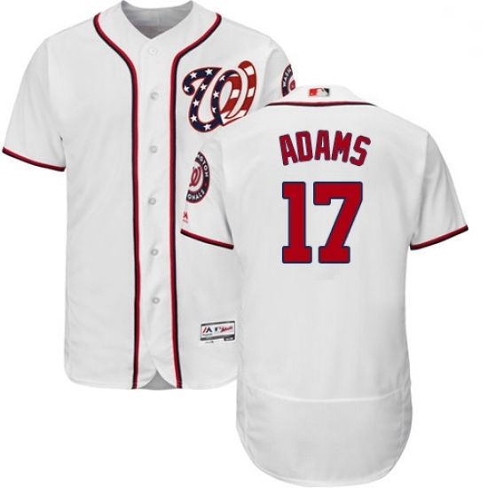 Mens Majestic Washington Nationals 17 Matt Adams White Home Flex Base Authentic Collection MLB Jersey Mens Majestic Washington Nationals 17 Matt Adams White Home Flex Base Authentic Collection MLB Jersey
