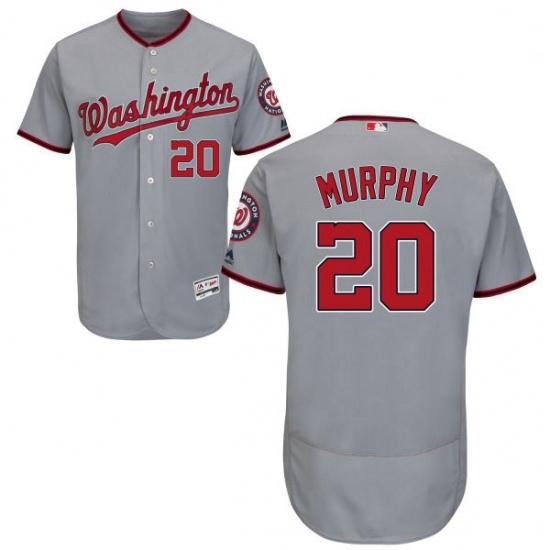 Mens Majestic Washington Nationals 20 Daniel Murphy Grey Road Flex Base Authentic Collection MLB Jersey Mens Majestic Washington Nationals 20 Daniel Murphy Grey Road Flex Base Authentic Collection MLB Jersey
