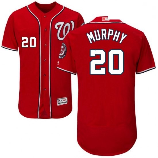 Mens Majestic Washington Nationals 20 Daniel Murphy Red Alternate Flex Base Authentic Collection MLB Jersey Mens Majestic Washington Nationals 20 Daniel Murphy Red Alternate Flex Base Authentic Collection MLB Jersey