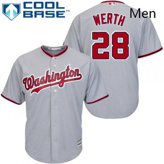 Mens Majestic Washington Nationals 28 Jayson Werth Replica Grey Road Cool Base MLB Jersey Mens Majestic Washington Nationals 28 Jayson Werth Replica Grey Road Cool Base MLB Jersey