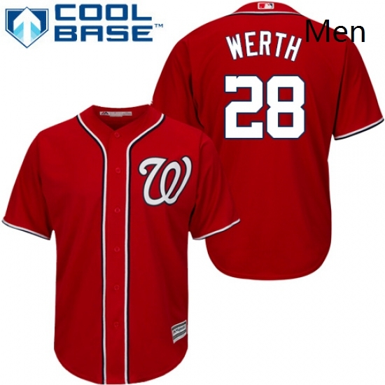 Mens Majestic Washington Nationals 28 Jayson Werth Replica Red Alternate 1 Cool Base MLB Jersey Mens Majestic Washington Nationals 28 Jayson Werth Replica Red Alternate 1 Cool Base MLB Jersey