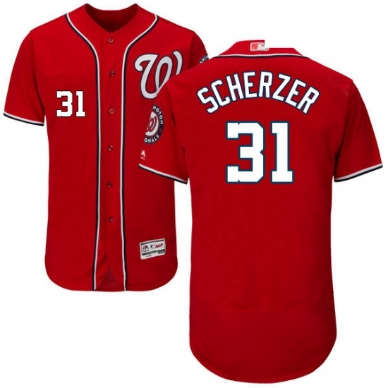 Mens Majestic Washington Nationals 31 Max Scherzer Red Alternate Flex Base Authentic Collection MLB Jersey Mens Majestic Washington Nationals 31 Max Scherzer Red Alternate Flex Base Authentic Collection MLB Jersey