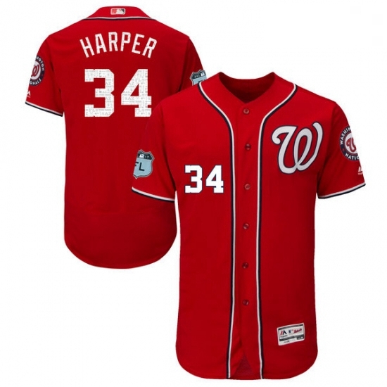 Mens Majestic Washington Nationals 34 Bryce Harper Scarlet 2017 Spring Training Authentic Collection Flex Base MLB Jersey Mens Majestic Washington Nationals 34 Bryce Harper Scarlet 2017 Spring Training Authentic Collection Flex Base MLB Jersey