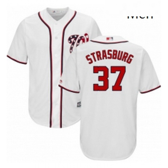 Mens Majestic Washington Nationals 37 Stephen Strasburg Replica White Home Cool Base MLB Jersey Mens Majestic Washington Nationals 37 Stephen Strasburg Replica White Home Cool Base MLB Jersey