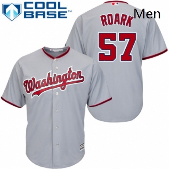 Mens Majestic Washington Nationals 57 Tanner Roark Replica Grey Road Cool Base MLB Jersey Mens Majestic Washington Nationals 57 Tanner Roark Replica Grey Road Cool Base MLB Jersey