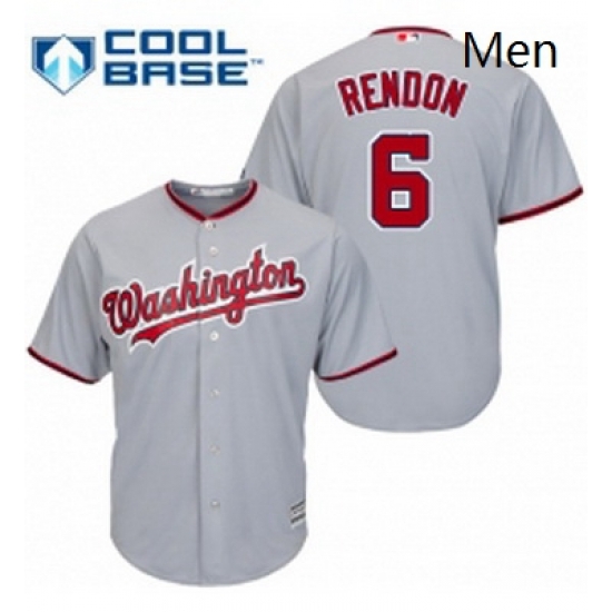 Mens Majestic Washington Nationals 6 Anthony Rendon Replica Grey Road Cool Base MLB Jersey Mens Majestic Washington Nationals 6 Anthony Rendon Replica Grey Road Cool Base MLB Jersey