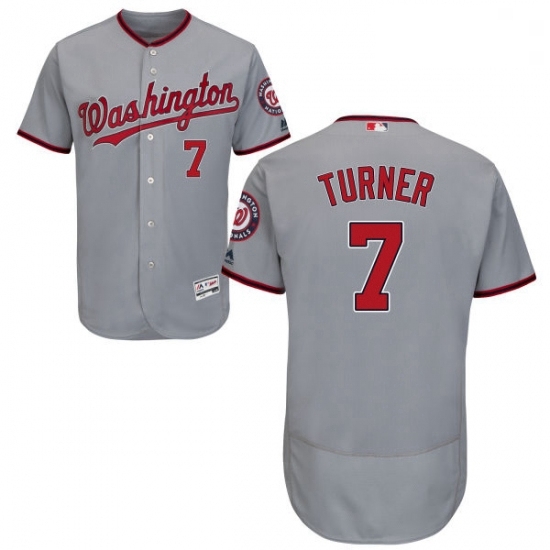 Mens Majestic Washington Nationals 7 Trea Turner Grey Flexbase Authentic Collection MLB Jersey Mens Majestic Washington Nationals 7 Trea Turner Grey Flexbase Authentic Collection MLB Jersey