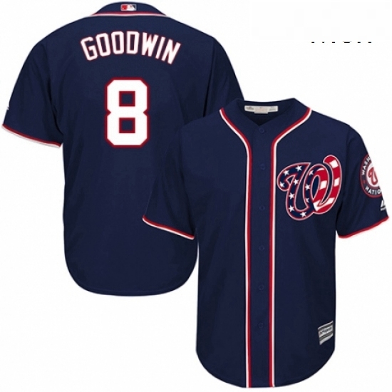 Mens Majestic Washington Nationals 8 Brian Goodwin Replica Navy Blue Alternate 2 Cool Base MLB Jersey Mens Majestic Washington Nationals 8 Brian Goodwin Replica Navy Blue Alternate 2 Cool Base MLB Jersey