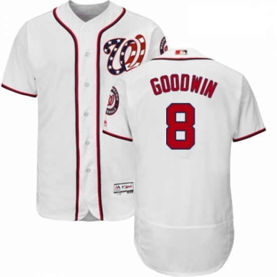 Mens Majestic Washington Nationals 8 Brian Goodwin White Home Flex Base Authentic Collection MLB Jersey Mens Majestic Washington Nationals 8 Brian Goodwin White Home Flex Base Authentic Collection MLB Jersey