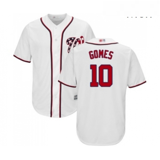 Mens Washington Nationals 10 Yan Gomes Replica White Home Cool Base Baseball Jersey Mens Washington Nationals 10 Yan Gomes Replica White Home Cool Base Baseball Jersey