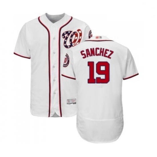 Mens Washington Nationals 19 Anibal Sanchez White Home Flex Base Authentic Collection Baseball Jersey Mens Washington Nationals 19 Anibal Sanchez White Home Flex Base Authentic Collection Baseball Jersey