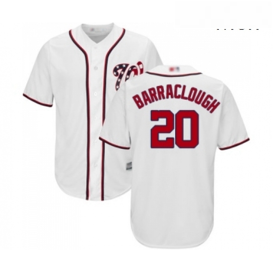 Mens Washington Nationals 20 Kyle Barraclough Replica White Home Cool Base Baseball Jersey Mens Washington Nationals 20 Kyle Barraclough Replica White Home Cool Base Baseball Jersey