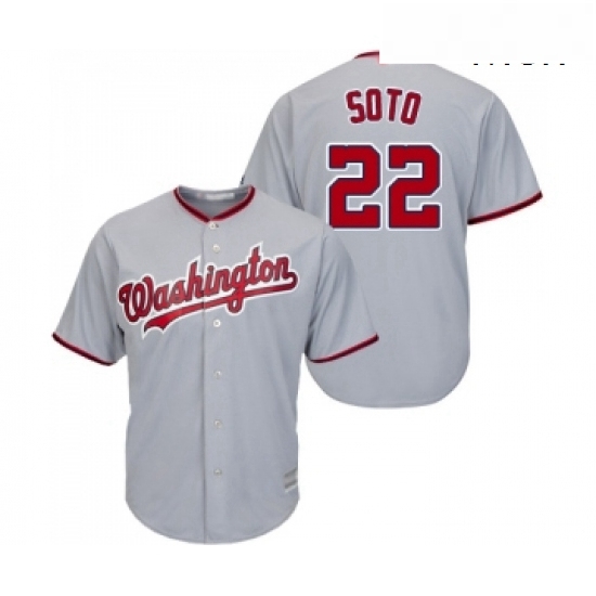 Mens Washington Nationals 22 Juan Soto Replica Grey Road Cool Base Baseball Jersey Mens Washington Nationals 22 Juan Soto Replica Grey Road Cool Base Baseball Jersey