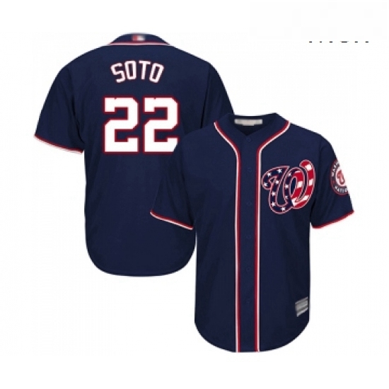 Mens Washington Nationals 22 Juan Soto Replica Navy Blue Alternate 2 Cool Base Baseball Jersey Mens Washington Nationals 22 Juan Soto Replica Navy Blue Alternate 2 Cool Base Baseball Jersey