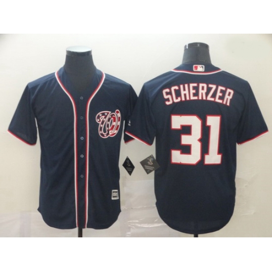 Nationals 31 Max Scherzer Navy Cool Base Jersey Nationals 31 Max Scherzer Navy Cool Base Jersey