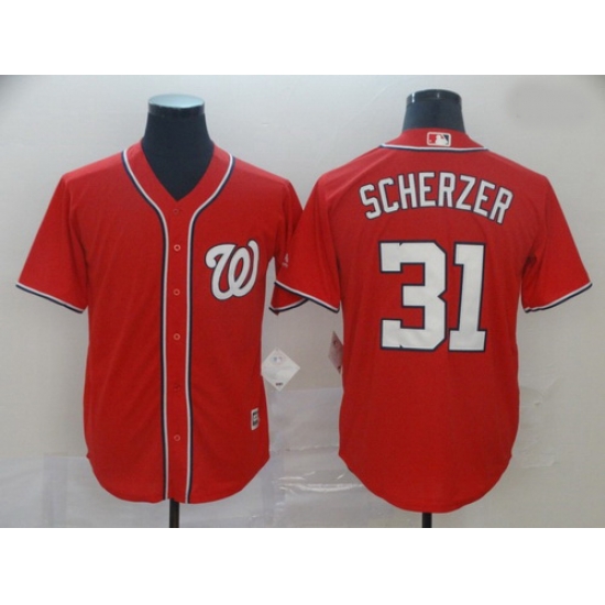 Nationals 31 Max Scherzer Red Cool Base Jersey Nationals 31 Max Scherzer Red Cool Base Jersey