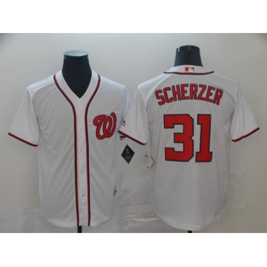 Nationals 31 Max Scherzer White Cool Base Jersey Nationals 31 Max Scherzer White Cool Base Jersey