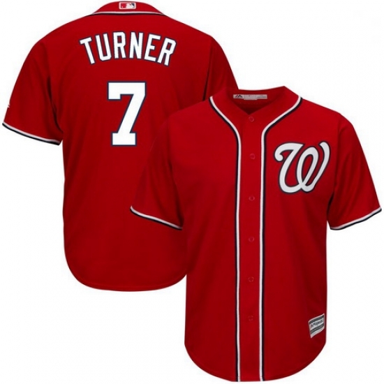 Nationals 7 Trea Turner Red Cool Base Jersey Nationals 7 Trea Turner Red Cool Base Jersey
