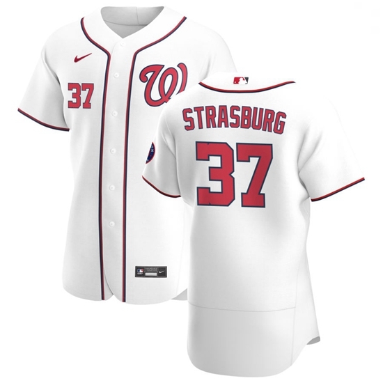 Washington Nationals 37 Stephen Strasburg Men Nike White Home 2020 Authentic Player MLB Jersey Washington Nationals 37 Stephen Strasburg Men Nike White Home 2020 Authentic Player MLB Jersey