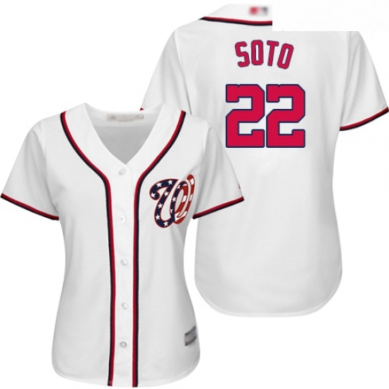 Nationals #22 Juan Soto White Home Women Stitched Baseball Jersey Nationals #22 Juan Soto White Home Women Stitched Baseball Jersey