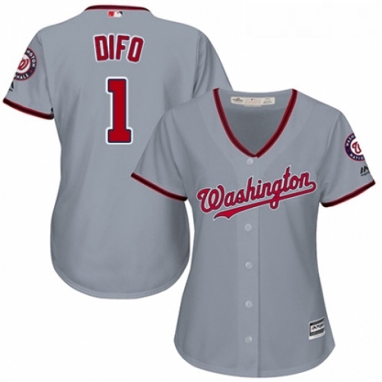Womens Majestic Washington Nationals 1 Wilmer Difo Replica Grey Road Cool Base MLB Jersey Womens Majestic Washington Nationals 1 Wilmer Difo Replica Grey Road Cool Base MLB Jersey