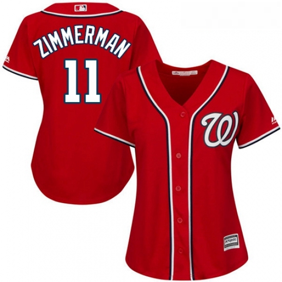 Womens Majestic Washington Nationals 11 Ryan Zimmerman Authentic Red Alternate 1 Cool Base MLB Jersey Womens Majestic Washington Nationals 11 Ryan Zimmerman Authentic Red Alternate 1 Cool Base MLB Jersey