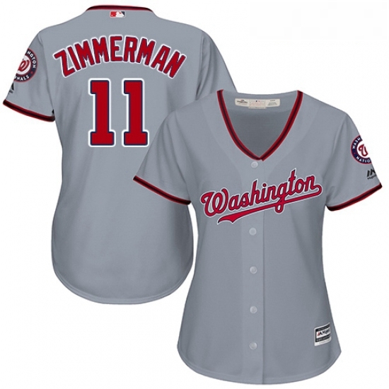 Womens Majestic Washington Nationals 11 Ryan Zimmerman Replica Grey Road Cool Base MLB Jersey Womens Majestic Washington Nationals 11 Ryan Zimmerman Replica Grey Road Cool Base MLB Jersey