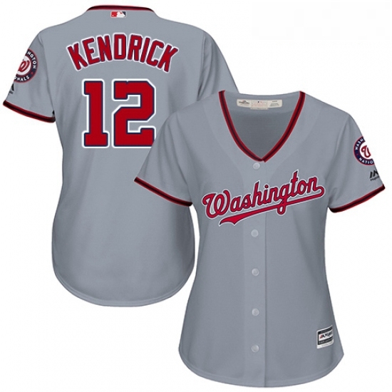 Womens Majestic Washington Nationals 12 Howie Kendrick Replica Grey Road Cool Base MLB Jersey Womens Majestic Washington Nationals 12 Howie Kendrick Replica Grey Road Cool Base MLB Jersey