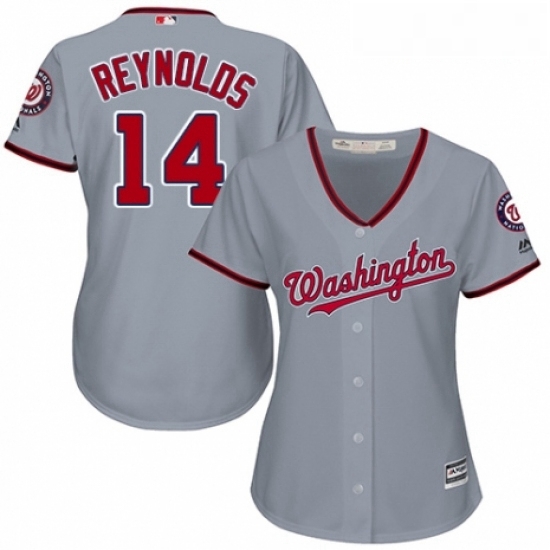 Womens Majestic Washington Nationals 14 Mark Reynolds Authentic Grey Road Cool Base MLB Jersey Womens Majestic Washington Nationals 14 Mark Reynolds Authentic Grey Road Cool Base MLB Jersey