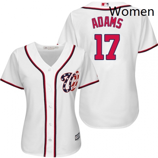 Womens Majestic Washington Nationals 17 Matt Adams Authentic White Home Cool Base MLB Jersey Womens Majestic Washington Nationals 17 Matt Adams Authentic White Home Cool Base MLB Jersey