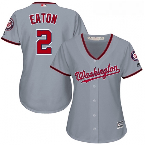 Womens Majestic Washington Nationals 2 Adam Eaton Replica Grey Road Cool Base MLB Jersey Womens Majestic Washington Nationals 2 Adam Eaton Replica Grey Road Cool Base MLB Jersey