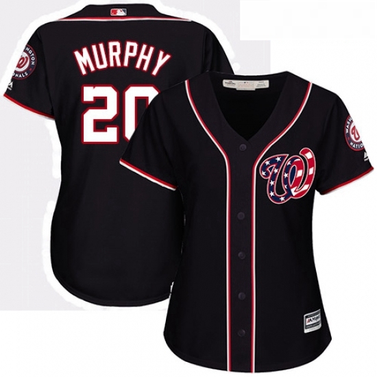 Womens Majestic Washington Nationals 20 Daniel Murphy Authentic Navy Blue Alternate 2 Cool Base MLB Jersey Womens Majestic Washington Nationals 20 Daniel Murphy Authentic Navy Blue Alternate 2 Cool Base MLB Jersey