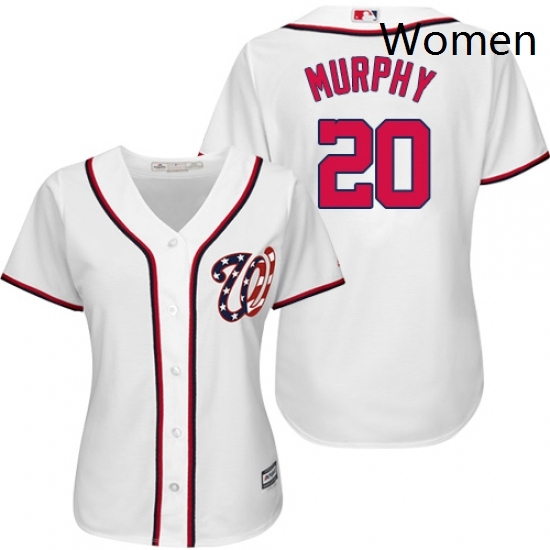 Womens Majestic Washington Nationals 20 Daniel Murphy Authentic White Home Cool Base MLB Jersey Womens Majestic Washington Nationals 20 Daniel Murphy Authentic White Home Cool Base MLB Jersey