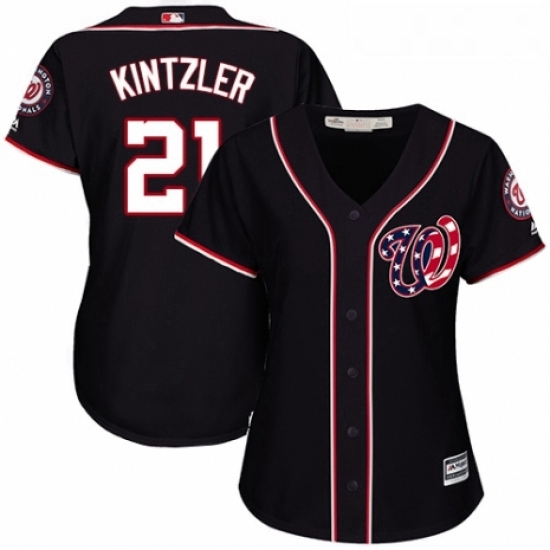 Womens Majestic Washington Nationals 21 Brandon Kintzler Replica Navy Blue Alternate 2 Cool Base MLB Jersey Womens Majestic Washington Nationals 21 Brandon Kintzler Replica Navy Blue Alternate 2 Cool Base MLB Jersey